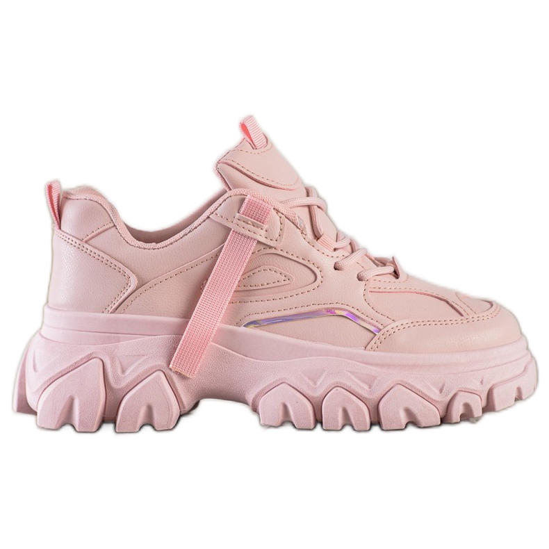 SHELOVET Zapatillas de moda en polvo rosado