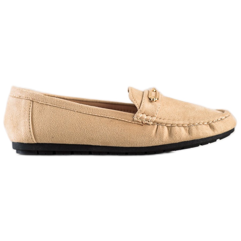 SHELOVET Mocasines beige cómodos marrón