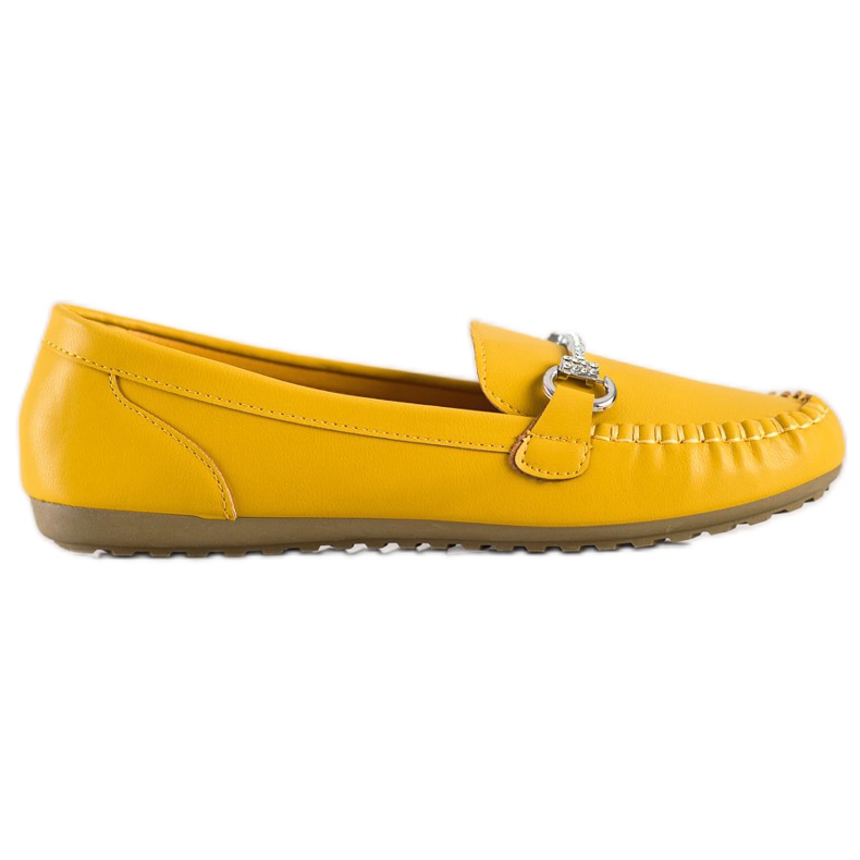 Queentina Mocasines elegantes con circonita amarillo