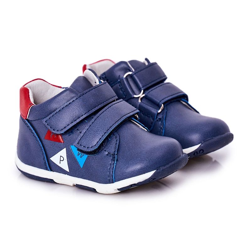 Apawwa Zapatos Brogue Infantil Con Velcro Azul Marino Milo