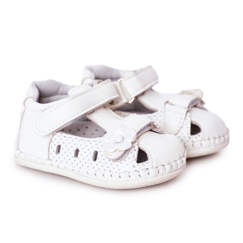 Apawwa Sandalias Infantiles Con Velcro Flores Blancas blanco