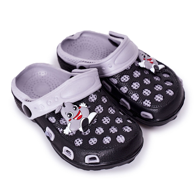 Pantuflas Niños Espuma Kroks Negro-Gris Jupiter Pantuflas Niños Espuma Kroks Negro-Gris Jupiter