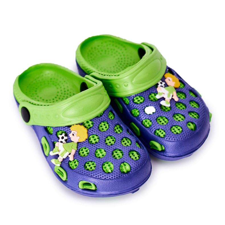 Pantuflas Niños Espuma Crocs Azul Marino-Verde Jupiter