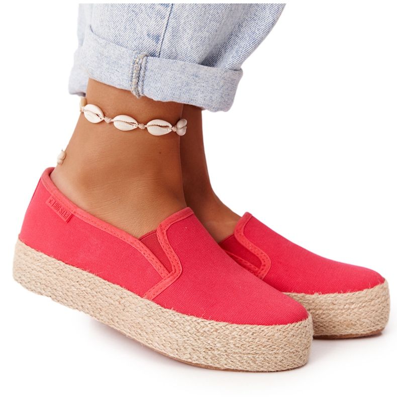 Alpargatas Con Plataforma Trenzada Big Star FF274149 Rojo Alpargatas Con Plataforma Trenzada Big Star FF274149 Rojo
