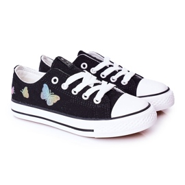 EVE Zapatillas Infantiles Fairytales Negras Con Mariposas negro
