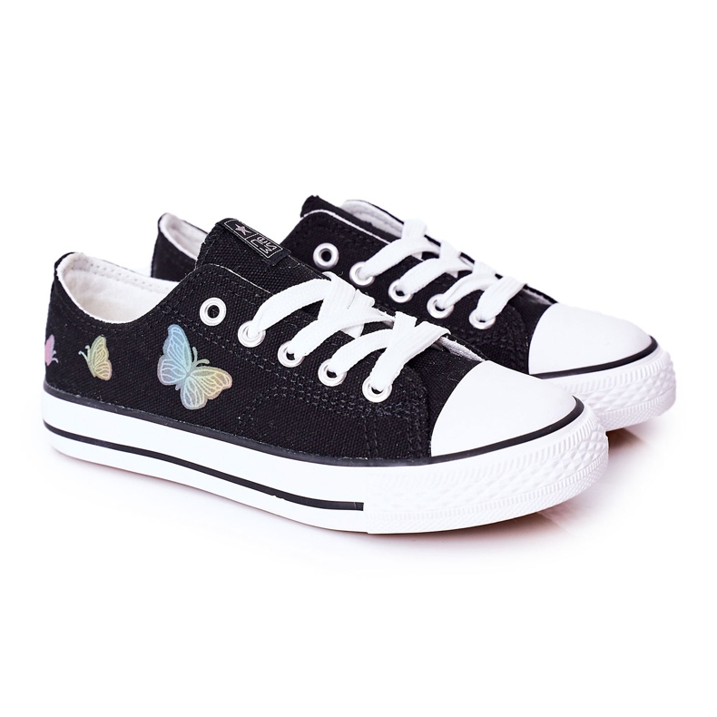 EVE Zapatillas Infantiles Fairytales Negras Con Mariposas negro