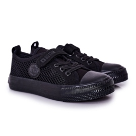 Zapatillas Negras Para Niños Con Malla Big Star HH374015 negro
