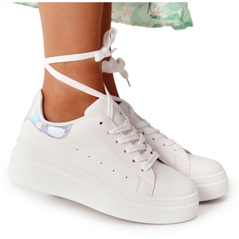 Zapatillas deportivas Zapatillas en la plataforma Blanco y plateado Shine Bright