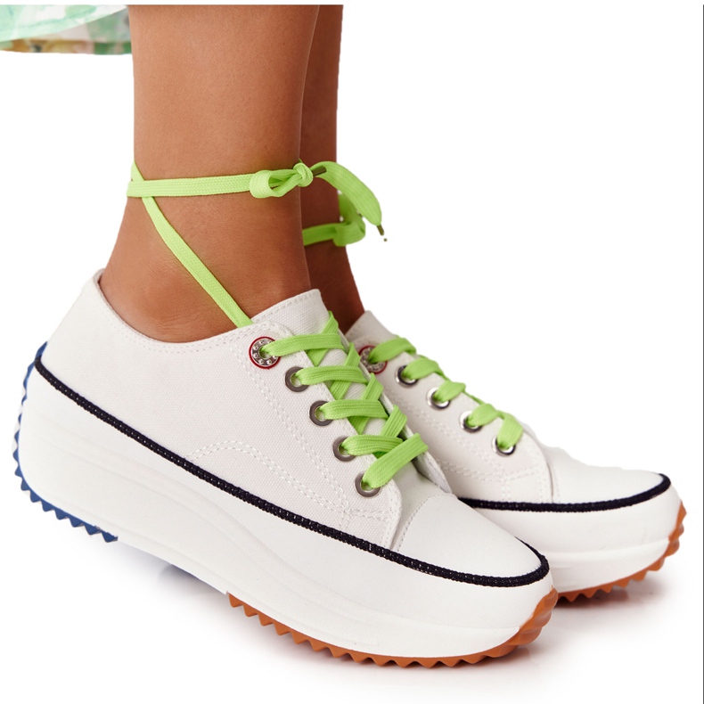 NEWS Zapatillas de mujer en la plataforma White Electric Love blanco verde