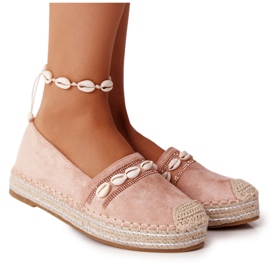 PG1 Alpargatas En Plataforma Con Concha Rosa