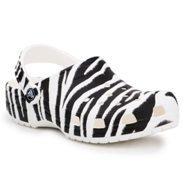 Zueco Crocs Classic Animal Print W 206676-1DE blanco negro