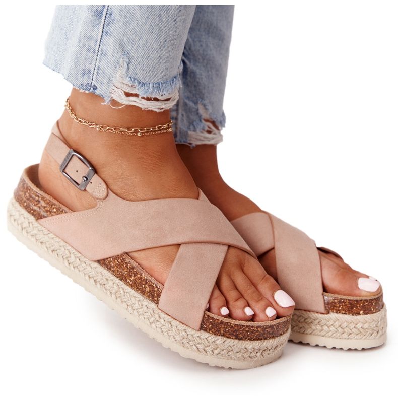Sandalias En La Plataforma De Corcho Big Star FF274A130 Beige