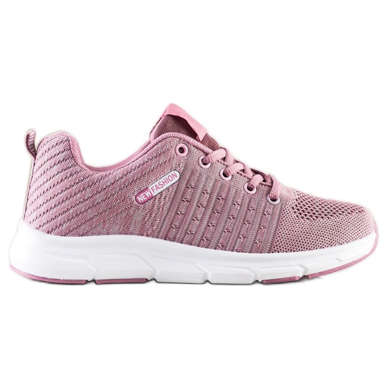 SHELOVET Zapatillas deportivas ligeras caladas rosado