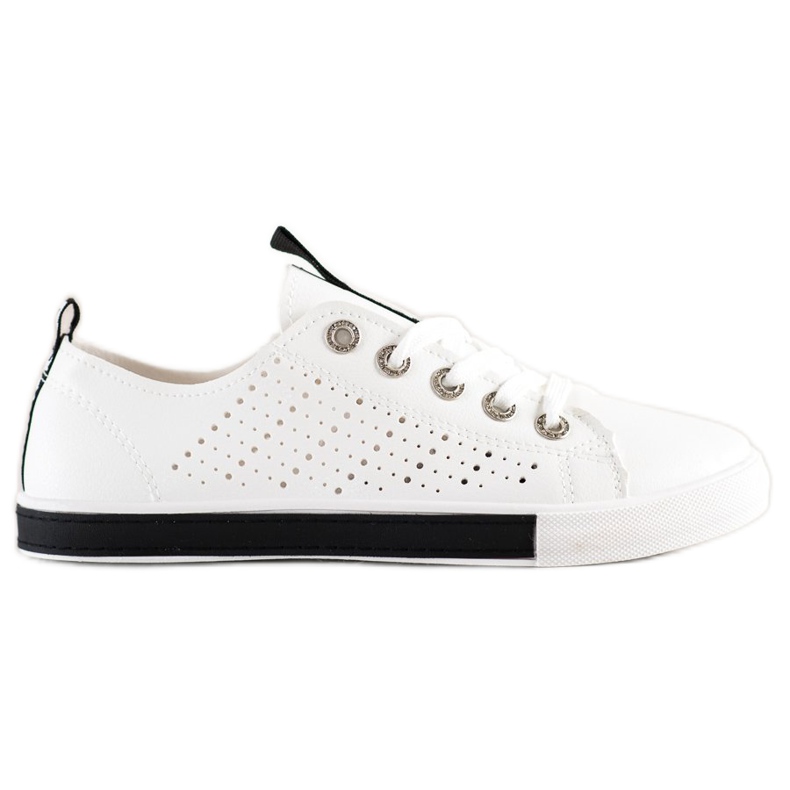 Bella Paris Zapatillas Con Piel Ecológica blanco