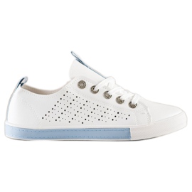 Bella Paris Zapatillas Con Piel Ecológica blanco