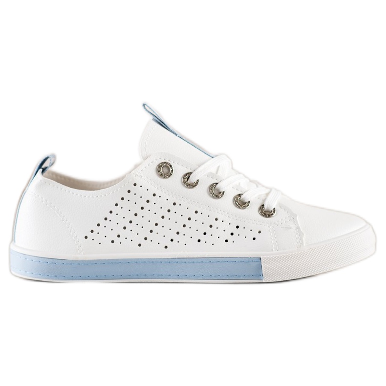 Bella Paris Zapatillas Con Piel Ecológica blanco