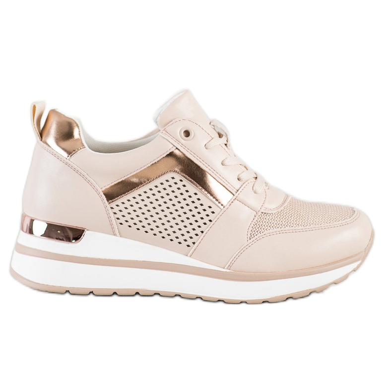 SHELOVET Zapatillas elegantes con purpurina rosado