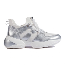 Weide Zapatillas blancas y plateadas blanco
