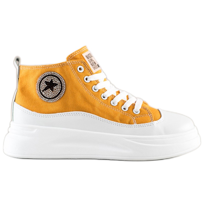 SHELOVET Zapatillas altas amarillas amarillo