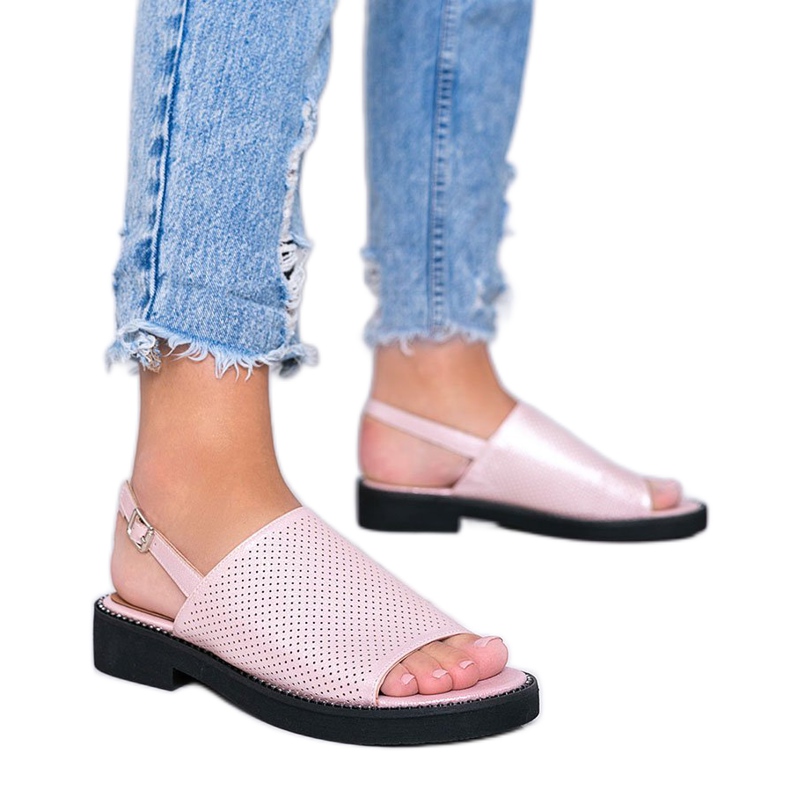 Sandalias de tacón plano rosas de Betsy rosado Sandalias de tacón plano rosas de Betsy rosado