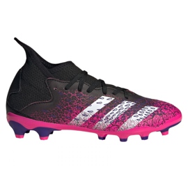 Botas de fútbol adidas Predator Freak.3 Mg Jr FW7532 negro, negro, rosa negro