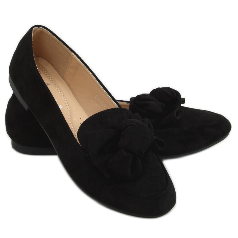 Mocasines negros con lazo 88-382 Negro