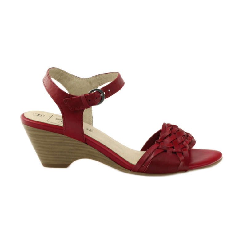 Sandalias rojas con cuña Caprice 28303 rojo