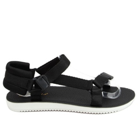 Negro N-67 Sandalias deportivas velcro negras