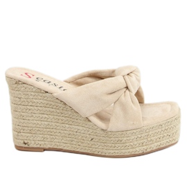 Beige XY14P Cuñas de alpargatas beige