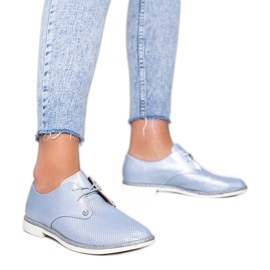 Zapatos Grand Street calados brillantes azules Zapatos Grand Street calados brillantes azules