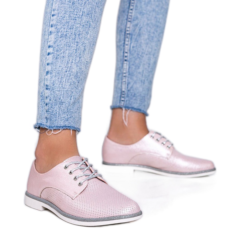 Zapatos rosa calados brillantes Kyoto rosado