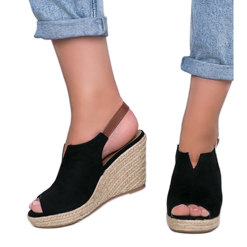 Sandalias con cuña negras de Lindy negro Sandalias con cuña negras de Lindy negro