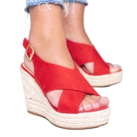 Alpargatas rojas en el tacón de cuña Summer Dream rojo