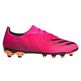 Botas de fútbol Adidas X Ghosted.3 Mg M FW6973 grafito, rosa rosado