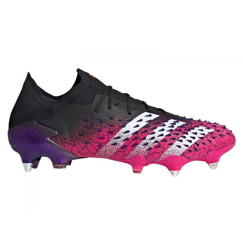Botas de fútbol adidas Predator Freak.1 Low Sg M FW7246 grafito, negro, violeta negro Botas de fútbol adidas Predator Freak.1 Low Sg M FW7246 grafito, negro, violeta negro
