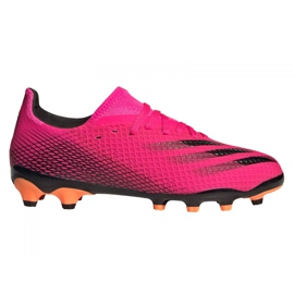 Botas de fútbol Adidas X Ghosted.3 Mg Jr FY1093 grafito, rosa rosa