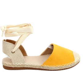 H-107 Alpargatas tobilleras amarillas miel beige amarillo