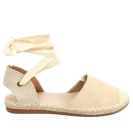 Alpargatas atadas con un tobillo beige H-107 Beige