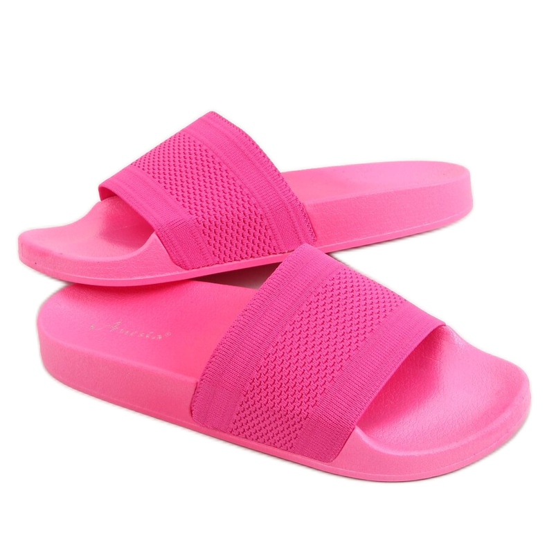 Pantuflas punto fucsia MU-5 Fucsia rosado Pantuflas punto fucsia MU-5 Fucsia rosado