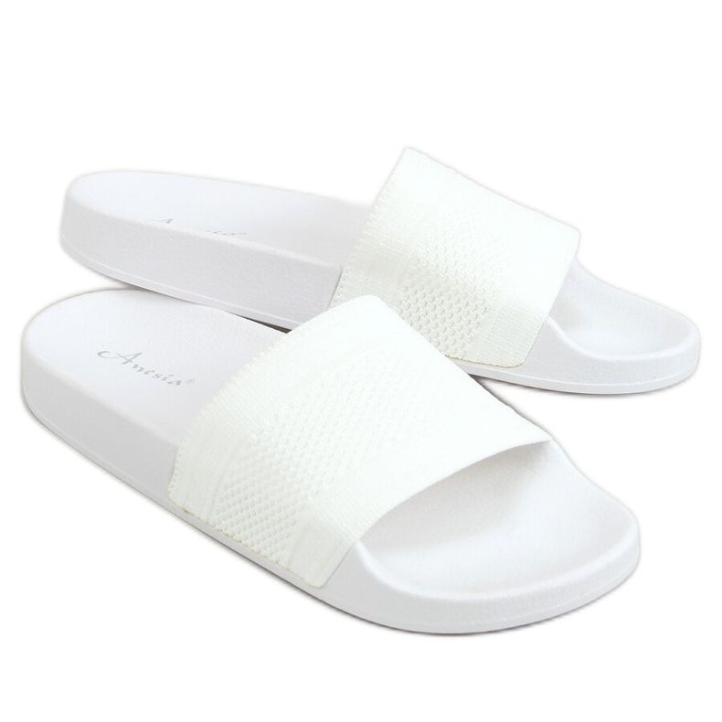 Pantuflas punto blanco MU-5 Blanco Pantuflas punto blanco MU-5 Blanco