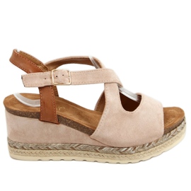 YL90 Beige Alpargatas beige con cuñas