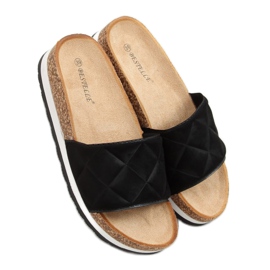 Pantuflas de corcho negro LS017 Negro