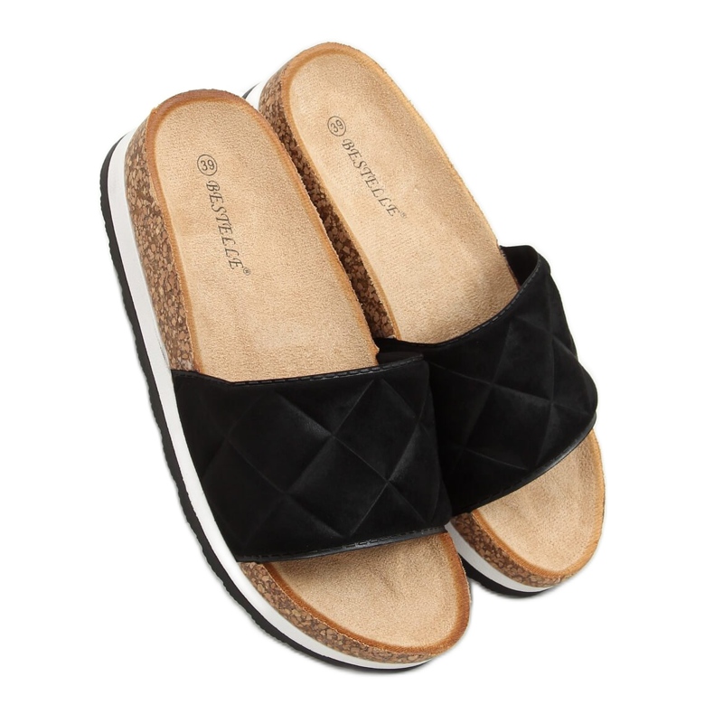 Pantuflas de corcho negro LS017 Negro