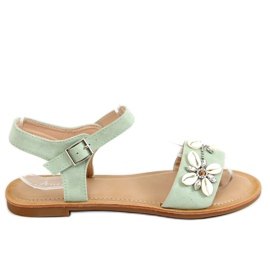 Sandalias con conchas menta M78 Verde