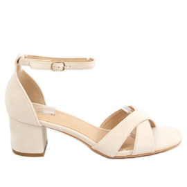 Sandalias de tacón beige 8832 Beige