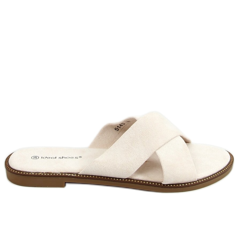 Zapatilla cruzada de mujer beige 5143 Beige
