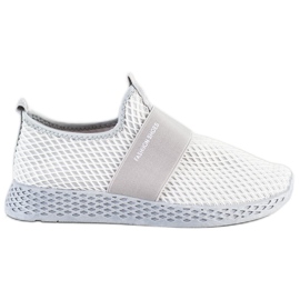 SHELOVET Zapatillas sin cordones con malla gris SHELOVET Zapatillas sin cordones con malla gris