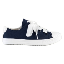 SHELOVET Zapatillas de deporte atadas con estilo azul marino