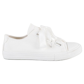 SHELOVET Zapatillas de deporte atadas con estilo blanco