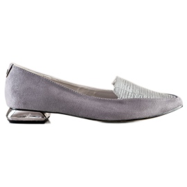 Goodin Bombas de moda en Spitz plata gris